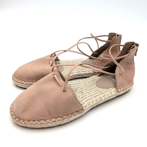 Eileen Fisher Lace-Up Espadrille Sandal Women's Toffee/Cream Size US6.5 EU37 - Picture 1 of 12